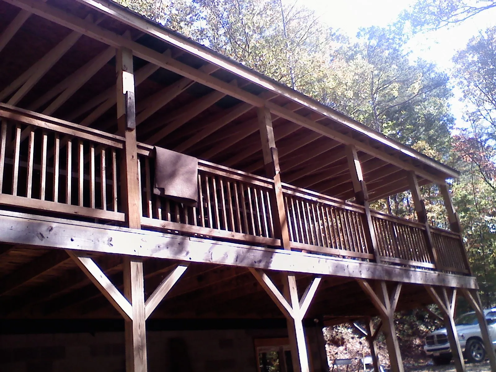 Timber framing under a new elevated porch and deck — Roof Leak Repair in Roseville by Roofing Brothers
